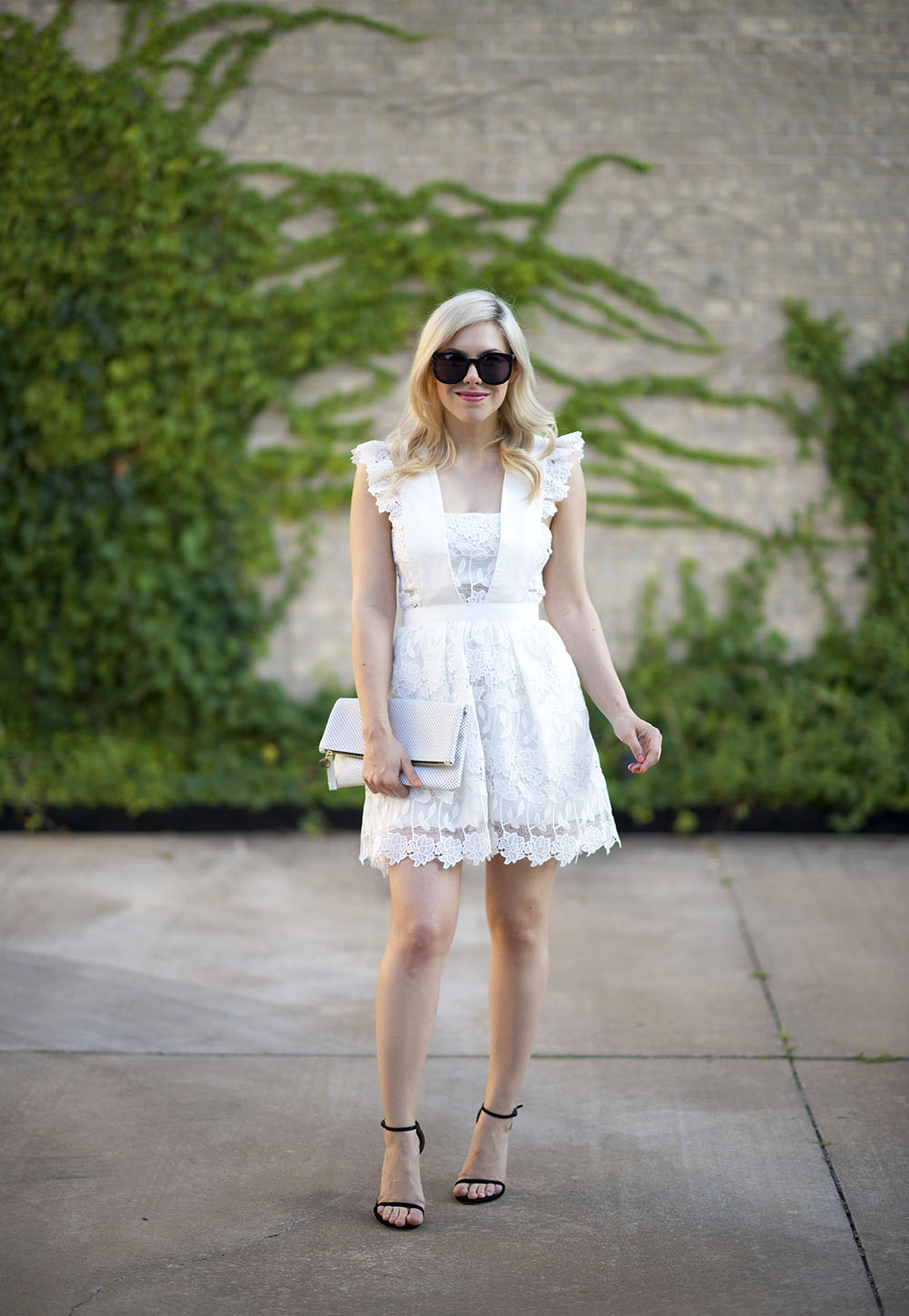 self portrait white dress long sleeve