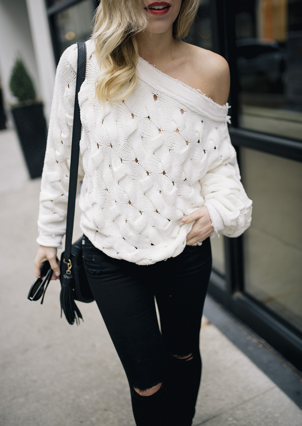 chunky off white sweater