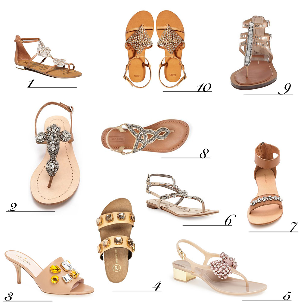 nude sparkle sandals