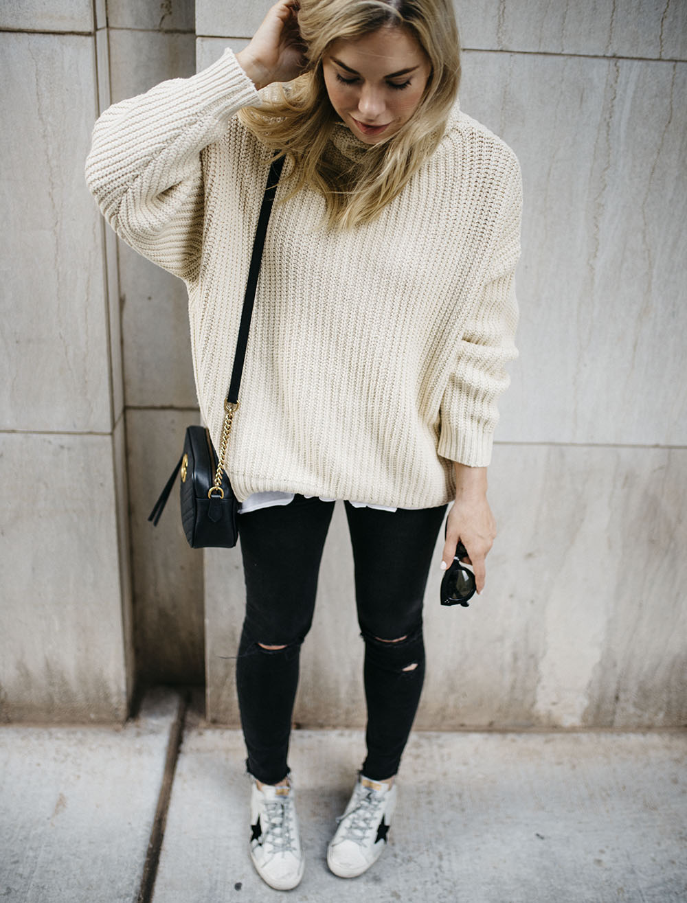 cute white slouchy sweater (and it's already on sale) - Allyson in ...