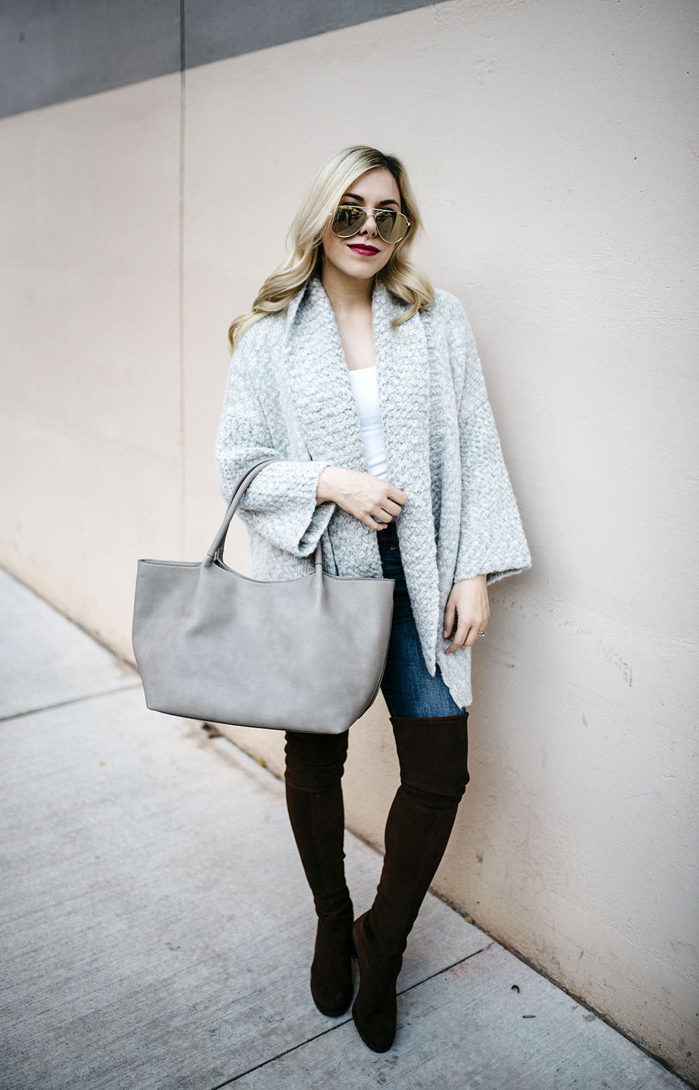 keeping it cozy + how to wear sweater jackets Allyson in Wonderland