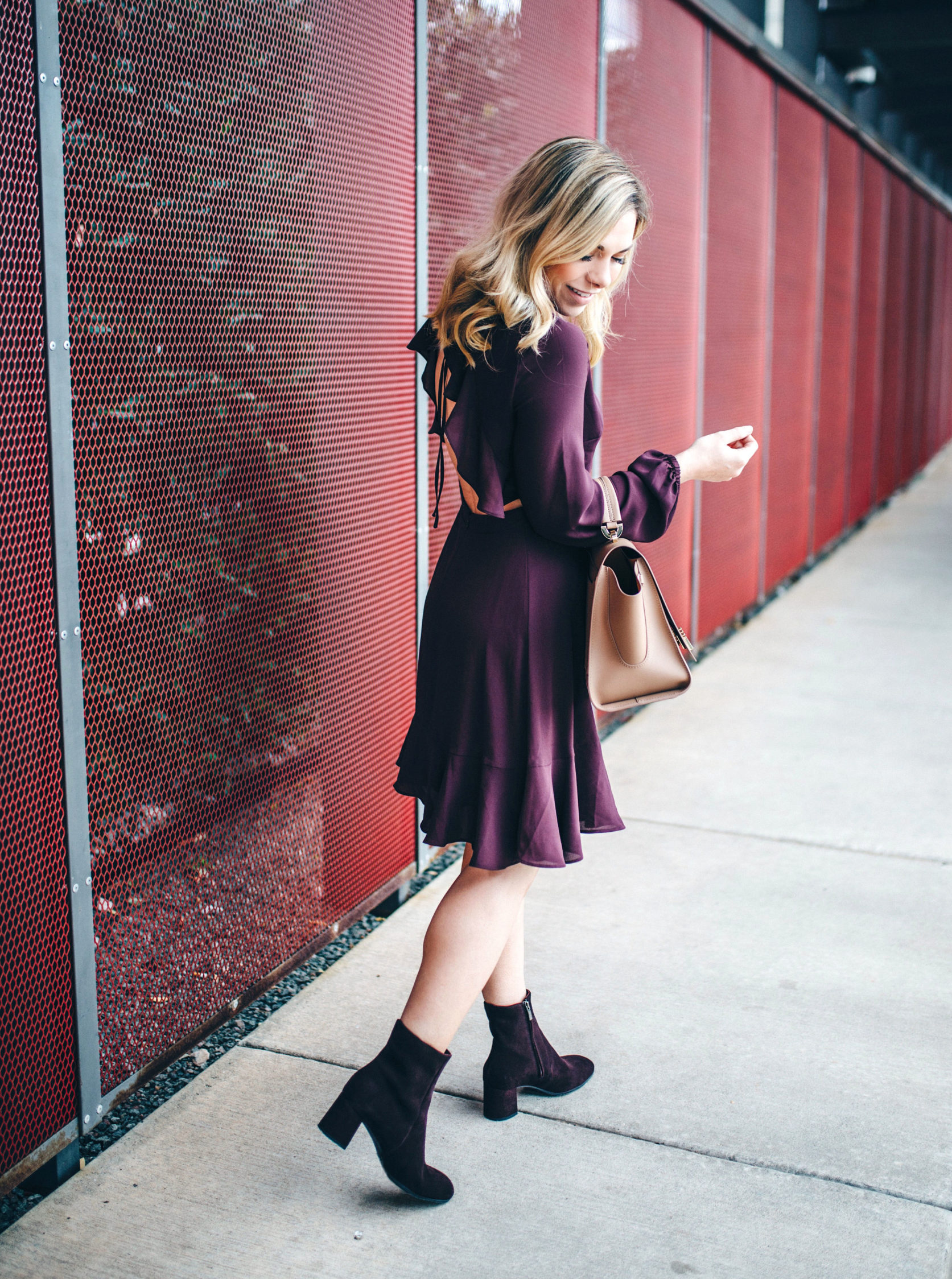 black dress burgundy boots